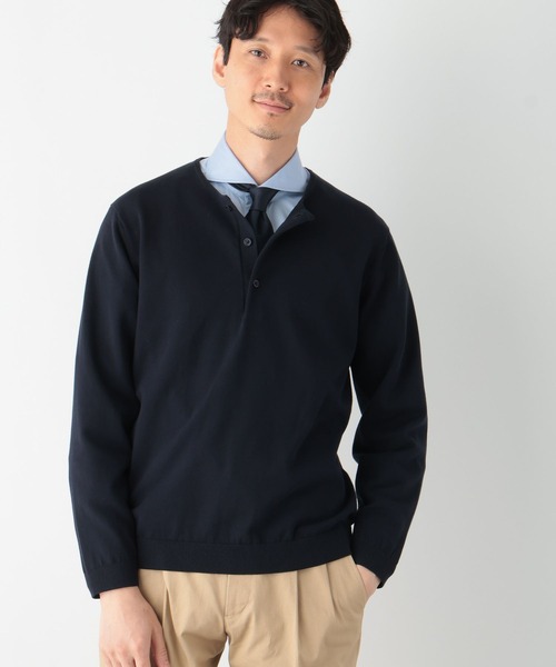 GLOBAL WORK（グローバルワーク）の「ヘンリーネックニット/Salon de GW/133424（ニット/セーター・メンズ・チャコールグレー/ネイビー・LARGE/X-LARGE/MEDIUM/SMALL）」の18枚目の写真