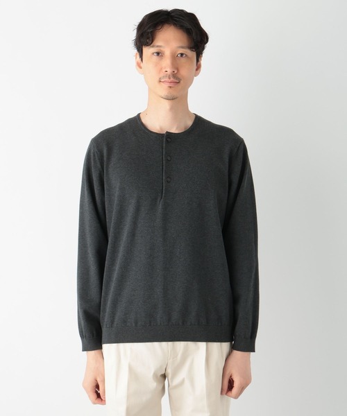 GLOBAL WORK（グローバルワーク）の「ヘンリーネックニット/Salon de GW/133424（ニット/セーター・メンズ・チャコールグレー/ネイビー・LARGE/X-LARGE/MEDIUM/SMALL）」の19枚目の写真