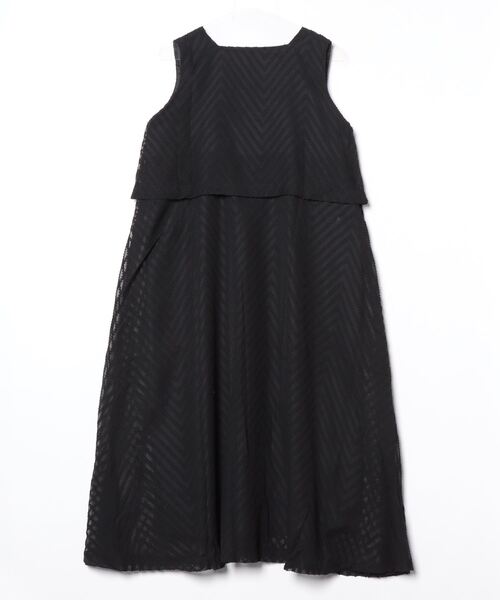 【セール】ジャガードシフォンレイヤード風フレアワンピース（ワンピース）｜On One's Own（オンワンズオン）