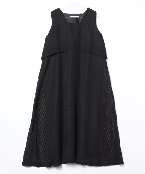 【セール】ジャガードシフォンレイヤード風フレアワンピース（ワンピース）｜On One's Own（オンワンズオン）
