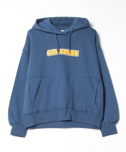 CONVERSE（コンバース）の「コンバース  シェニール スウェット フーディー_（スウェット・レディース・オフホワイト/ブラック/ダークパープル/ダークグリーン/ネイビー/ライトグレー・S/M/L）」の5枚目の写真