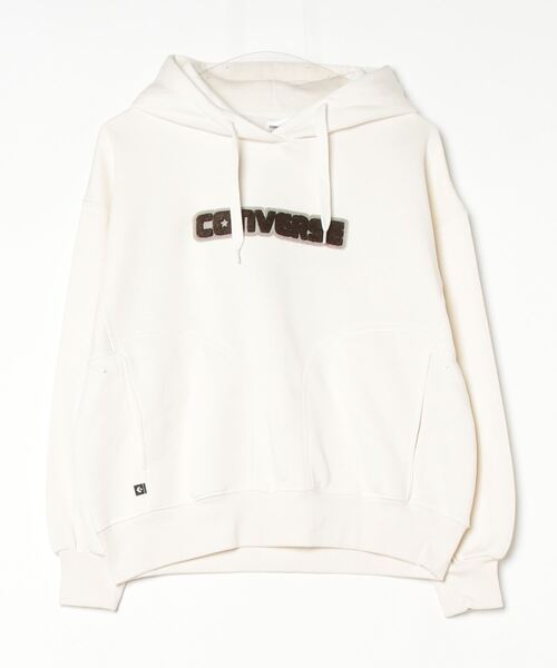 CONVERSE（コンバース）の「コンバース  シェニール スウェット フーディー_（スウェット・レディース・オフホワイト/ブラック/ダークパープル/ダークグリーン/ネイビー/ライトグレー・S/M/L）」の2枚目の写真