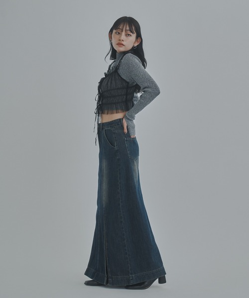 bita.(ビタ)の「サイドスリットデニムスカート(デニムスカート・レディース・ダークブルー・MEDIUM/LARGE)」の17枚目の写真