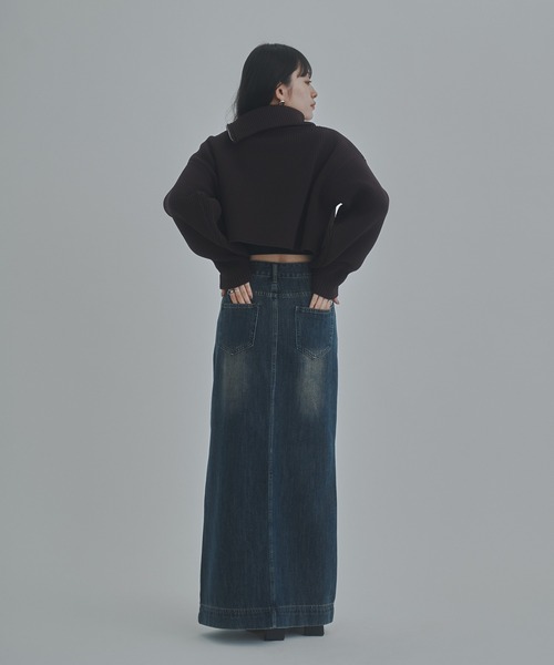 bita.(ビタ)の「サイドスリットデニムスカート(デニムスカート・レディース・ダークブルー・MEDIUM/LARGE)」の15枚目の写真