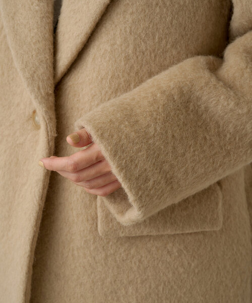 美品 ラウンジドレス ウール ピーコート ベージュ オーバーサイズ ジャケット LOUNGEDRESS（ラウンジドレス）の「オーバージャケットコート（ステン