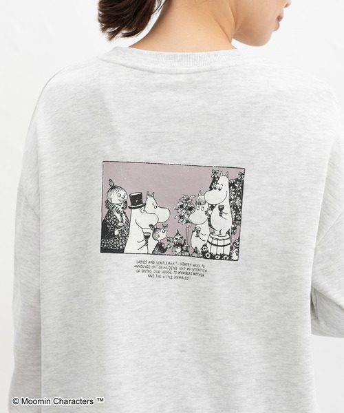 Honeys（ハニーズ）の「ムーミン／ゆるトレーナー（スウェット・レディース・ブルー/杢グレー/ブラック/ライトグリーン/オートミール・SS/S/M/L/LL）」の3枚目の写真