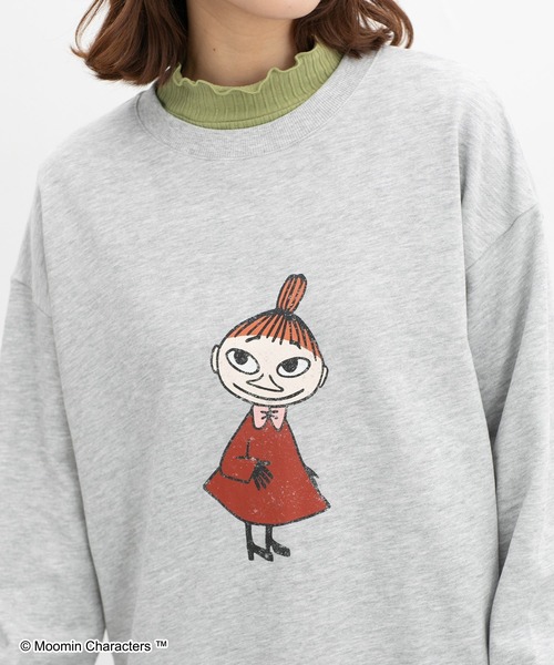 Honeys（ハニーズ）の「ムーミン／ゆるトレーナー（スウェット・レディース・ブルー/杢グレー/ブラック/ライトグリーン/オートミール・SS/S/M/L/LL）」の2枚目の写真