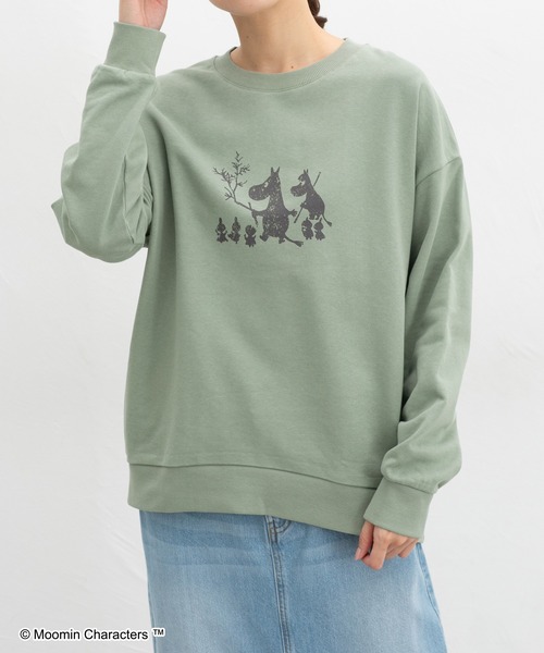Honeys（ハニーズ）の「ムーミン／ゆるトレーナー（スウェット・レディース・ブルー/杢グレー/ブラック/ライトグリーン/オートミール・SS/S/M/L/LL）」の13枚目の写真