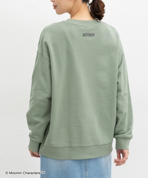 Honeys（ハニーズ）の「ムーミン／ゆるトレーナー（スウェット・レディース・ブルー/杢グレー/ブラック/ライトグリーン/オートミール・SS/S/M/L/LL）」の14枚目の写真