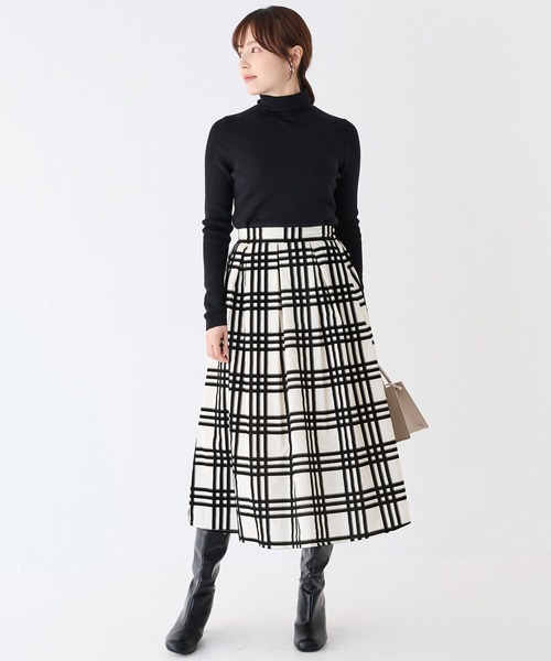 INCEDE（インシード）の「フロッキープリント ナイロンタックスカート（スカート・レディース・ブラック/ホワイト/オフホワイト・M/LL/L）」の18枚目の写真