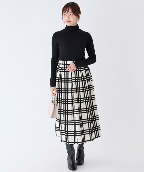 INCEDE（インシード）の「フロッキープリント ナイロンタックスカート（スカート・レディース・ブラック/ホワイト/オフホワイト・M/LL/L）」の19枚目の写真