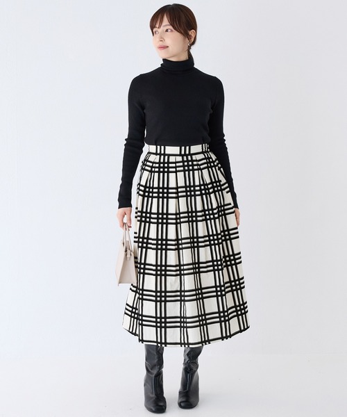 INCEDE（インシード）の「フロッキープリント ナイロンタックスカート（スカート・レディース・ブラック/ホワイト/オフホワイト・M/LL/L）」の20枚目の写真