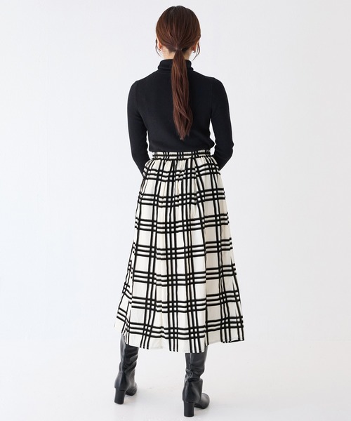 INCEDE（インシード）の「フロッキープリント ナイロンタックスカート（スカート・レディース・ブラック/ホワイト/オフホワイト・M/LL/L）」の22枚目の写真