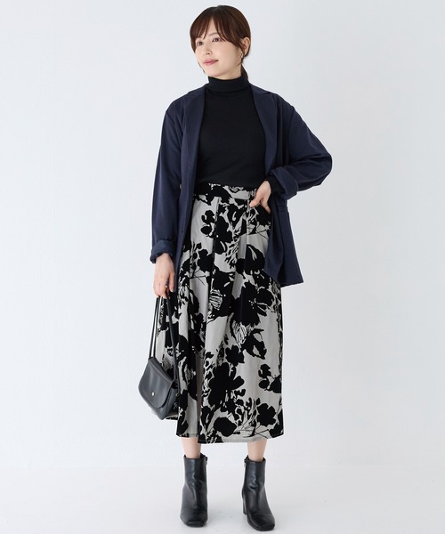 INCEDE（インシード）の「フロッキープリント ナイロンタックスカート（スカート・レディース・ブラック/ホワイト/オフホワイト・M/LL/L）」の8枚目の写真