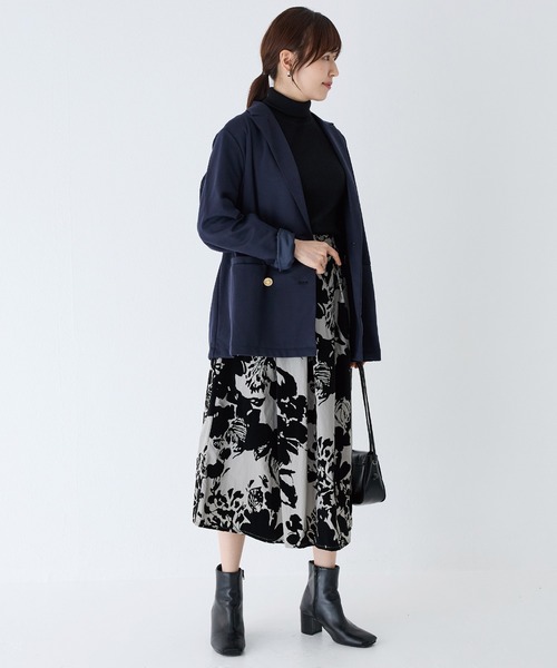 INCEDE（インシード）の「フロッキープリント ナイロンタックスカート（スカート・レディース・ブラック/ホワイト/オフホワイト・M/LL/L）」の10枚目の写真