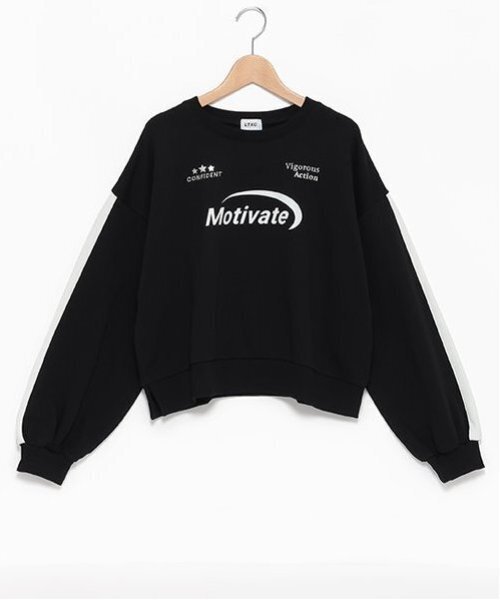 LOVETOXIC(ラブトキシック)の「【LTXC】ラインクロップドトレーナー(スウェット・キッズ・オフホワイト/カーキ/トップグレー/ブラック・L/M/S)」の8枚目の写真