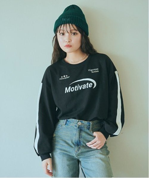 LOVETOXIC(ラブトキシック)の「【LTXC】ラインクロップドトレーナー(スウェット・キッズ・オフホワイト/カーキ/トップグレー/ブラック・L/M/S)」の9枚目の写真