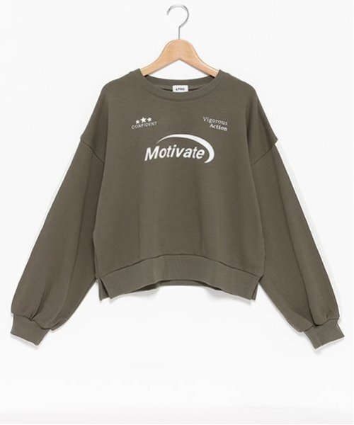 LOVETOXIC(ラブトキシック)の「【LTXC】ラインクロップドトレーナー(スウェット・キッズ・オフホワイト/カーキ/トップグレー/ブラック・L/M/S)」の13枚目の写真