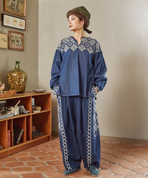 チャイハネ(チャイハネ)の「【チャイハネ】エフェデニムパンツ(デニムパンツ・レディース・ダークブルー/ライトブルー・FREE)」の10枚目の写真