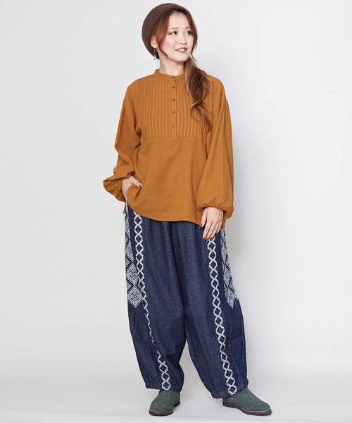 チャイハネ(チャイハネ)の「【チャイハネ】エフェデニムパンツ(デニムパンツ・レディース・ダークブルー/ライトブルー・FREE)」の6枚目の写真