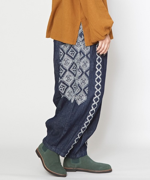 チャイハネ(チャイハネ)の「【チャイハネ】エフェデニムパンツ(デニムパンツ・レディース・ダークブルー/ライトブルー・FREE)」の8枚目の写真