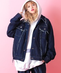 a.p.o.v.（エーピーオービー）の「a.p.o.v. カットオフクラッシュデニムジャケット（デニムジャケット）」