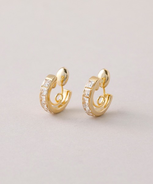 CALIN STANDARD(カリンスタンダード)の「◆金属アレルギー対応◆◆made in japan◆【痛くない】【落ちにくい】【ストレスフリーな着け心地】ビジューライン ミニループフィットイヤリング(イヤリング・レディース・ゴールド/ピンクゴールド/シルバー・FREE)」の1枚目の写真