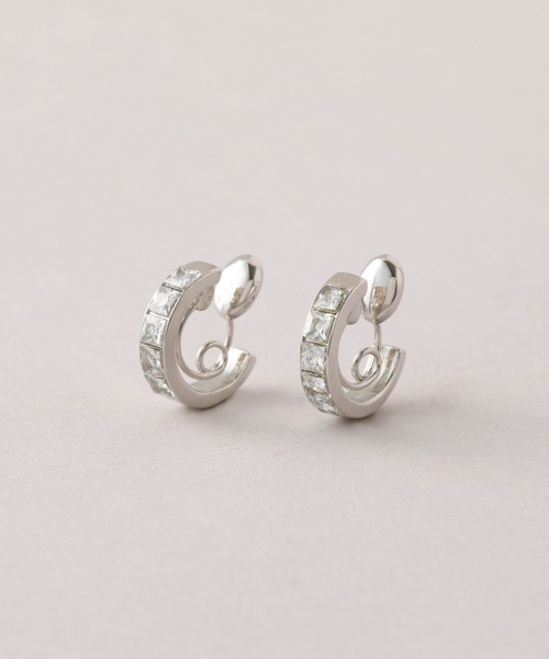CALIN STANDARD(カリンスタンダード)の「◆金属アレルギー対応◆◆made in japan◆【痛くない】【落ちにくい】【ストレスフリーな着け心地】ビジューライン ミニループフィットイヤリング(イヤリング・レディース・ゴールド/ピンクゴールド/シルバー・FREE)」の5枚目の写真