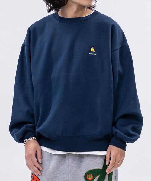 Red Cap Girl（レッドキャプガール）の「【a-r】JOHN'S CLOSET別注〔Red Cap Girl/レッドキャップガール〕ワンポイントガール刺繍ルーズサイズクルーネックスウェット（スウェット・メンズ・ダークグリーン/アッシュグレー/ブラック/チャコールグレー/ネイビー/オレンジ/ホワイト/アイボリー/ワイン/ブラウン・LARGE/MEDIUM/X-LARGE）」の8枚目の写真