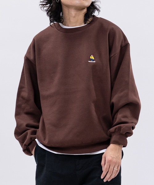 Red Cap Girl（レッドキャプガール）の「【a-r】JOHN'S CLOSET別注〔Red Cap Girl/レッドキャップガール〕ワンポイントガール刺繍ルーズサイズクルーネックスウェット（スウェット・メンズ・ダークグリーン/アッシュグレー/ブラック/チャコールグレー/ネイビー/オレンジ/ホワイト/アイボリー/ワイン/ブラウン・LARGE/MEDIUM/X-LARGE）」の6枚目の写真