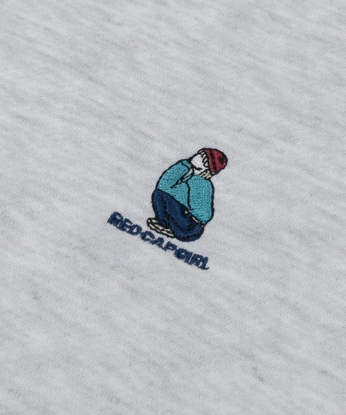 Red Cap Girl（レッドキャプガール）の「【a-r】JOHN'S CLOSET別注〔Red Cap Girl/レッドキャップガール〕ワンポイントガール刺繍ルーズサイズクルーネックスウェット（スウェット・メンズ・ダークグリーン/アッシュグレー/ブラック/チャコールグレー/ネイビー/オレンジ/ホワイト/アイボリー/ワイン/ブラウン・LARGE/MEDIUM/X-LARGE）」の18枚目の写真