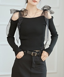 シフォン シフォン オフショルダー」に該当するトップス