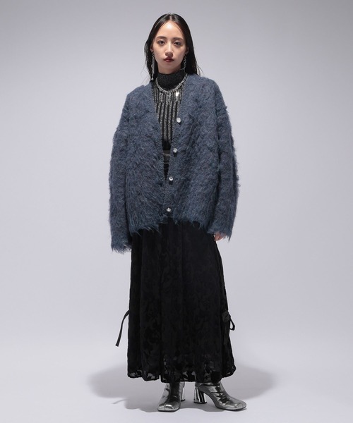 HARE（ハレ）の「フロッキーリボンラインスカート(HARE)（スカート・レディース・ブラック/カーキ・FREE）」の6枚目の写真