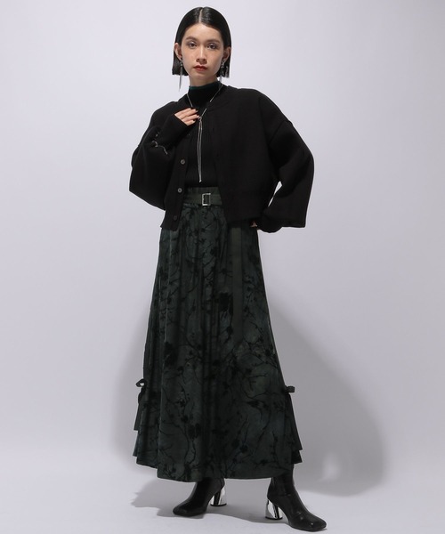 HARE（ハレ）の「フロッキーリボンラインスカート(HARE)（スカート・レディース・ブラック/カーキ・FREE）」の8枚目の写真