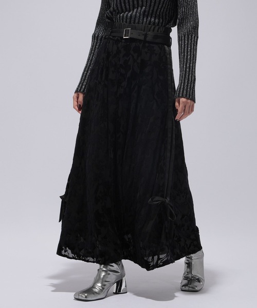 HARE（ハレ）の「フロッキーリボンラインスカート(HARE)（スカート・レディース・ブラック/カーキ・FREE）」の11枚目の写真