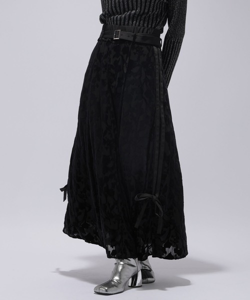 HARE（ハレ）の「フロッキーリボンラインスカート(HARE)（スカート・レディース・ブラック/カーキ・FREE）」の12枚目の写真