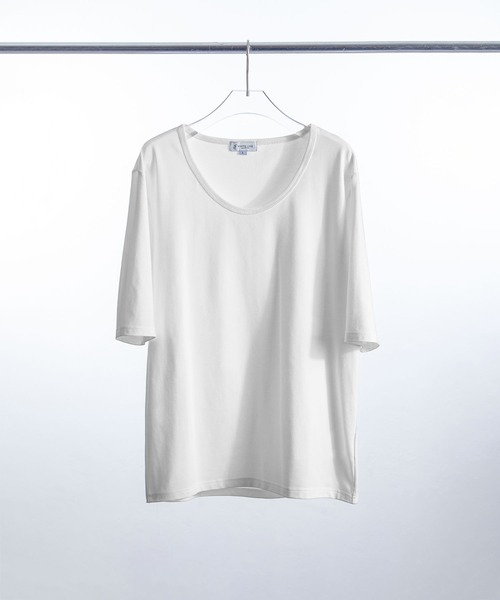 ZIP FIVE -White Line-（ジップファイブホワイトライン）の「【White Line】 スクープネック 5分カットソー（Tシャツ/カットソー・メンズ・ブラック/オフホワイト/ブラウン/モカ/チャコール・MEDIUM/LARGE）」の20枚目の写真