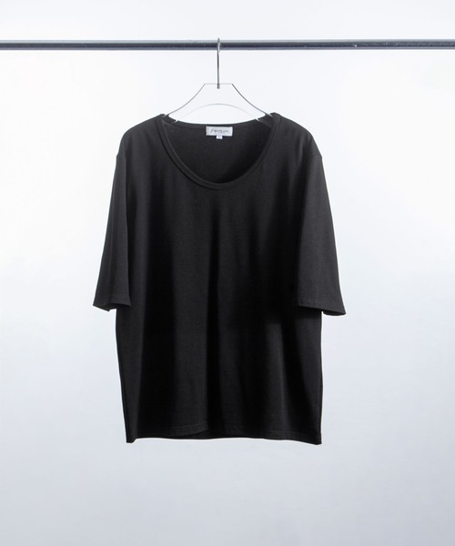 ZIP FIVE -White Line-（ジップファイブホワイトライン）の「【White Line】 スクープネック 5分カットソー（Tシャツ/カットソー・メンズ・ブラック/オフホワイト/ブラウン/モカ/チャコール・MEDIUM/LARGE）」の21枚目の写真