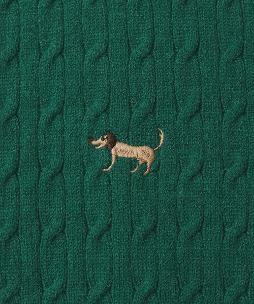 natural couture(ナチュラルクチュール)の「【WEB限定】アニマル刺繍入りケーブルゆるカーデ(カーディガン/ボレロ・レディース・チャコールグレー/アイボリー/グリーン/ボルドー・FREE)」の15枚目の写真