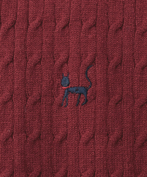 natural couture(ナチュラルクチュール)の「【WEB限定】アニマル刺繍入りケーブルゆるカーデ(カーディガン/ボレロ・レディース・チャコールグレー/アイボリー/グリーン/ボルドー・FREE)」の11枚目の写真