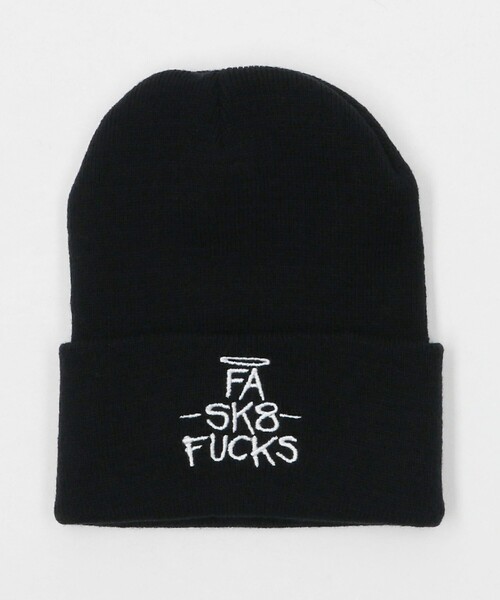 FUCKING AWESOME(ファッキングオーサム)の「<FUCKING AWESOME> FA SK8 Fxxxs BEANIE/ビーニー(ニットキャップ/ビーニー・メンズ・ブラック/ダークブラウン・FREE)」の2枚目の写真