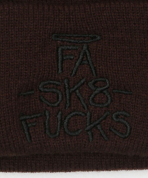 FUCKING AWESOME(ファッキングオーサム)の「<FUCKING AWESOME> FA SK8 Fxxxs BEANIE/ビーニー(ニットキャップ/ビーニー・メンズ・ブラック/ダークブラウン・FREE)」の5枚目の写真