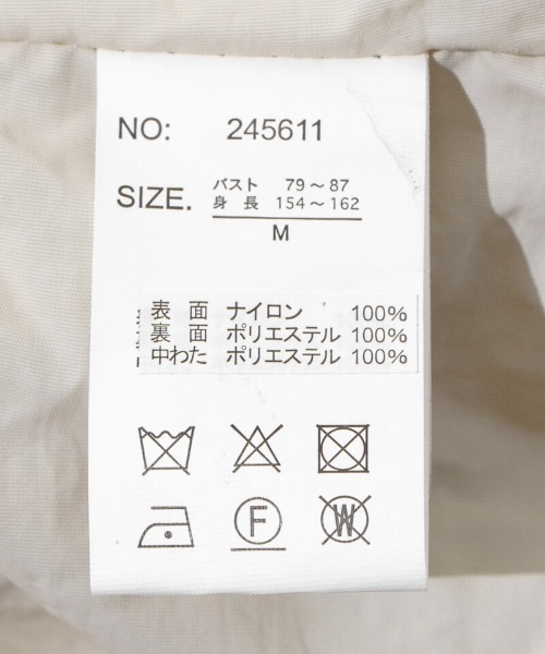 flower（フラワー）の「ユースフルナイロンコート（ナイロンジャケット・レディース・ライトカーキ/アイボリー・FREE）」の3枚目の写真