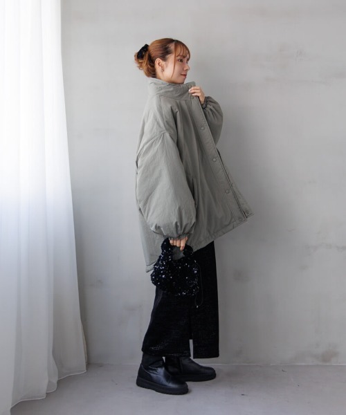 flower（フラワー）の「ユースフルナイロンコート（ナイロンジャケット・レディース・ライトカーキ/アイボリー・FREE）」の14枚目の写真