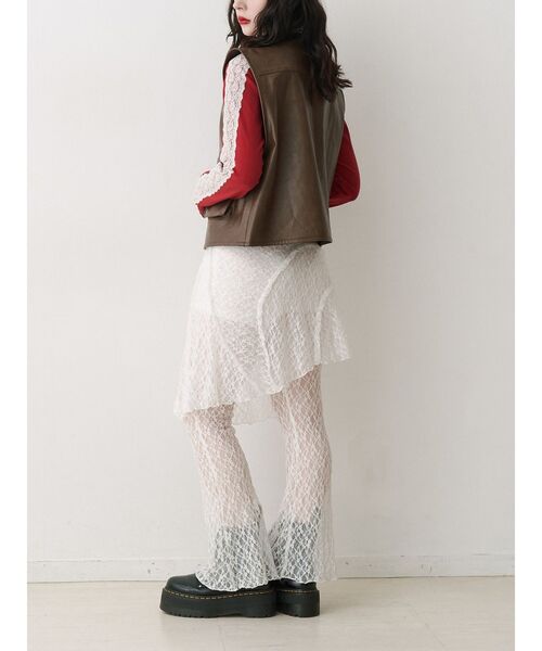 jouetie(ジュエティ)の「フェイクレザーフィッシングベスト(ベスト・レディース・ブラック/アイボリー/ブラウン・MEDIUM)」の5枚目の写真