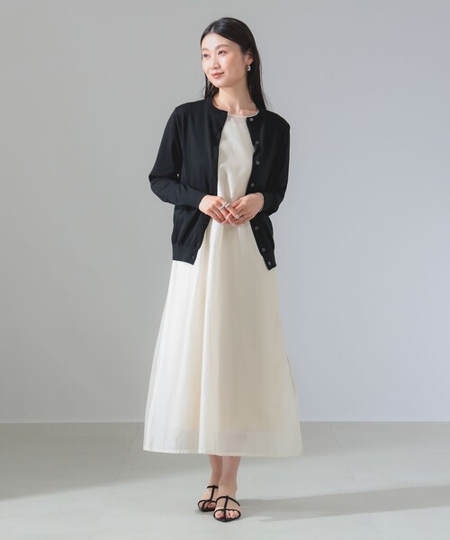 Demi-Luxe BEAMS(デミルクス ビームス)の「【別注】SLOANE / 18ゲージ 天竺 クルーネック カーディガン(ニット/セーター・レディース・カーキ/ブラック・1/2)」の7枚目の写真