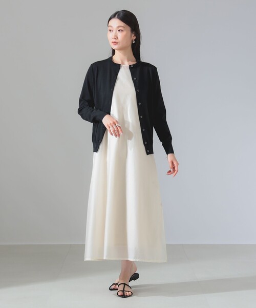 Demi-Luxe BEAMS(デミルクス ビームス)の「【別注】SLOANE / 18ゲージ 天竺 クルーネック カーディガン(ニット/セーター・レディース・カーキ/ブラック・1/2)」の9枚目の写真