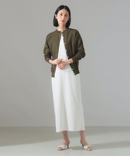 Demi-Luxe BEAMS(デミルクス ビームス)の「【別注】SLOANE / 18ゲージ 天竺 クルーネック カーディガン(ニット/セーター・レディース・カーキ/ブラック・1/2)」の13枚目の写真