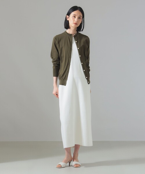 Demi-Luxe BEAMS(デミルクス ビームス)の「【別注】SLOANE / 18ゲージ 天竺 クルーネック カーディガン(ニット/セーター・レディース・カーキ/ブラック・1/2)」の14枚目の写真