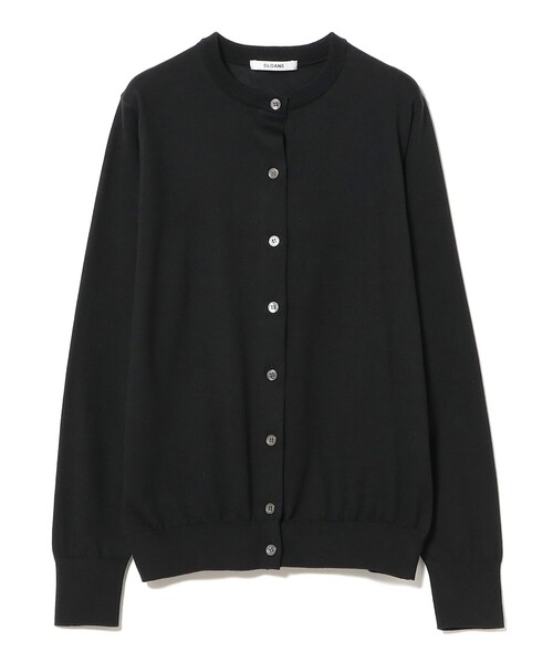 Demi-Luxe BEAMS(デミルクス ビームス)の「【別注】SLOANE / 18ゲージ 天竺 クルーネック カーディガン(ニット/セーター・レディース・カーキ/ブラック・1/2)」の3枚目の写真